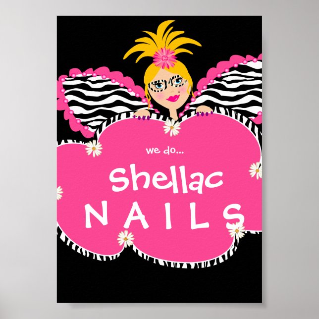 Beauty Salon Nagel Cute Fairy Mode Poster Rosa (Framsidan)