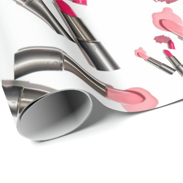 Beauty Salon, Nail Salon & Spa Lipstick Makeup Presentpapper (Rullad Hörn)