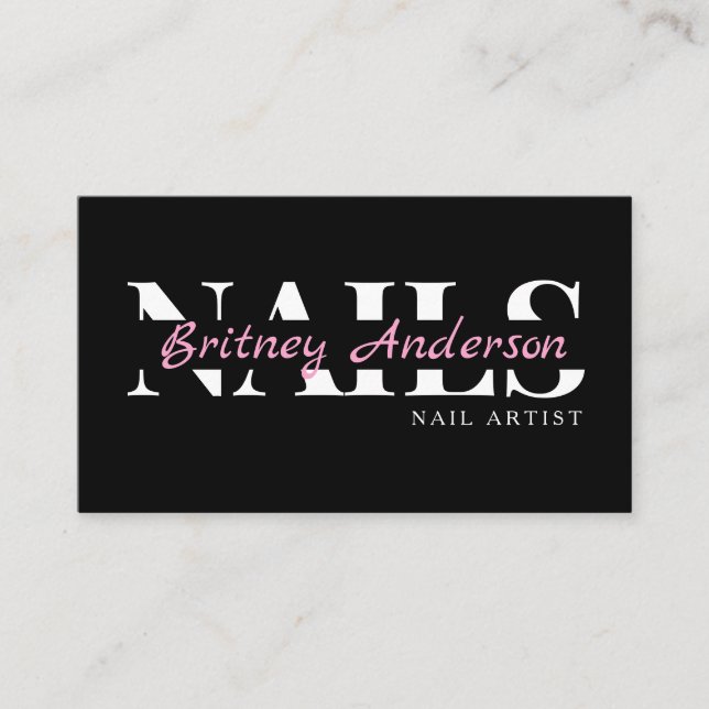 Beauty Salon Nails Business Card Visitkort (Framsida)