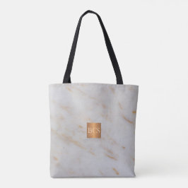 Beauty salon namn guld kopparmarmor, monogram tygkasse