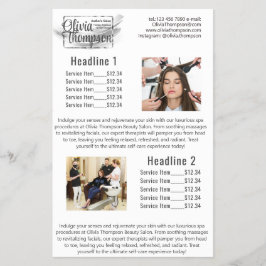 Beauty Salon Pearl Silver Calendar Flygblad