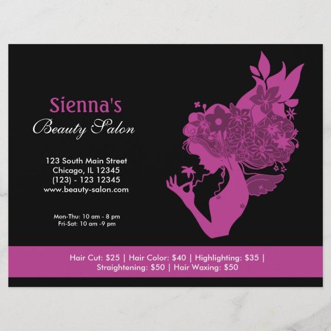 Beauty Salon (Plum) Reklamblad (Framsidan)