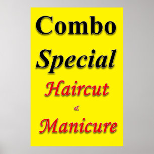 Beauty Salon Poster Speciell Haircut Manicuant i k
