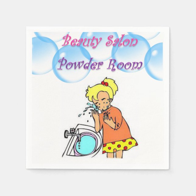 Beauty Salon Powder Room Papper Napkins Pappersservett (Framsidan)