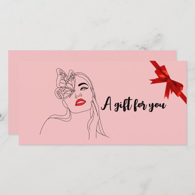 Beauty salon-presentkort (Fram/baksida)