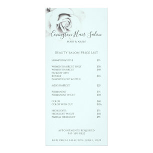 Beauty Salon Pris and Services Reklamkort