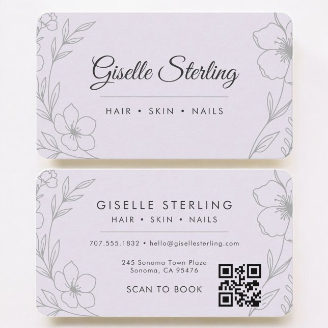 Beauty Salon Purple QR Code Professional Visitkort (Skapare uppladdad)