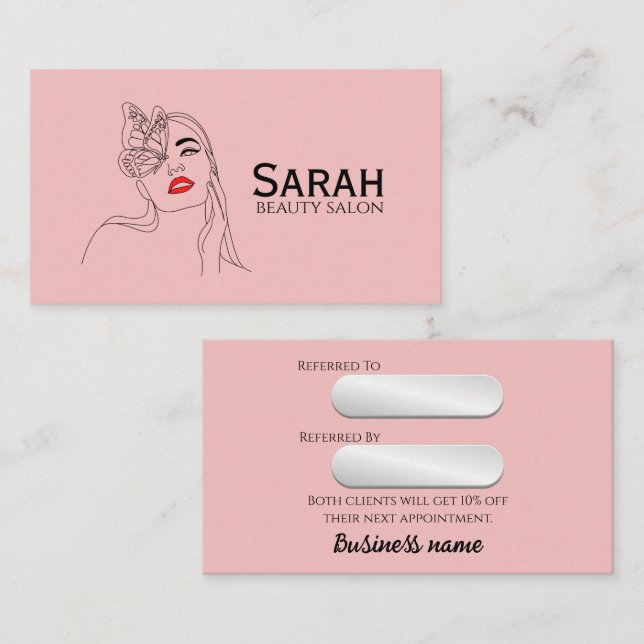 Beauty salon rabattkort (Fram/baksida)
