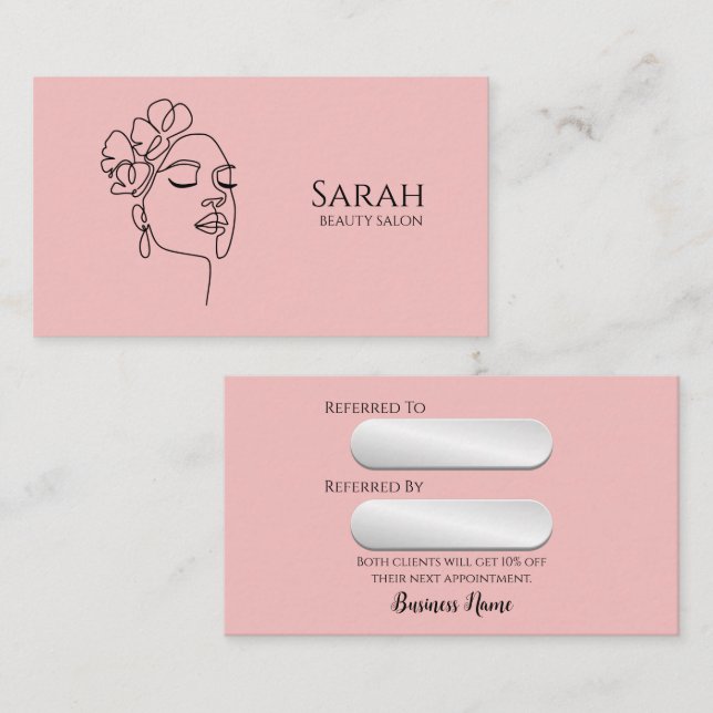 Beauty salon rabattkort (Fram/baksida)