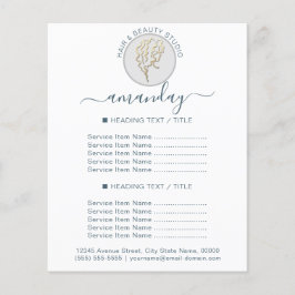 Beauty Salon Reöppning Logotyp QR CODE Pris White Flygblad