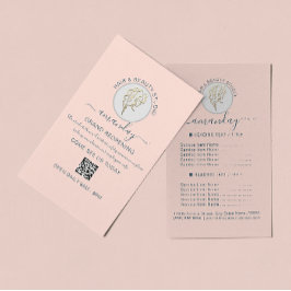 Beauty Salon Reöppning Logotyp QR CODE Prisare Ro Flygblad