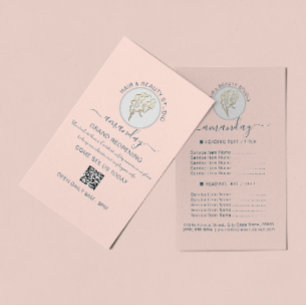 Beauty Salon Reöppning Logotyp QR CODE Prisare Ro Flygblad