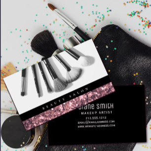 Beauty Salon ro Guld Glitter Visitkort