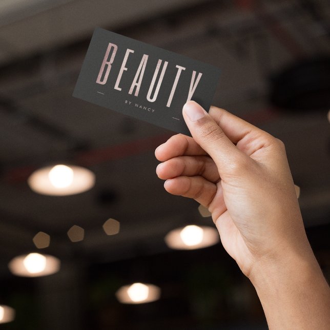 Beauty Salon ro Guld Glitter Visitkort (Skapare uppladdad)