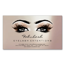 Beauty Salon Rosa ros Guld Adress Makeup Lash Magnetiska Visitkort