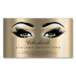Beauty Salon Sepia Guld Adress Makeup Lash Magnetiska Visitkort