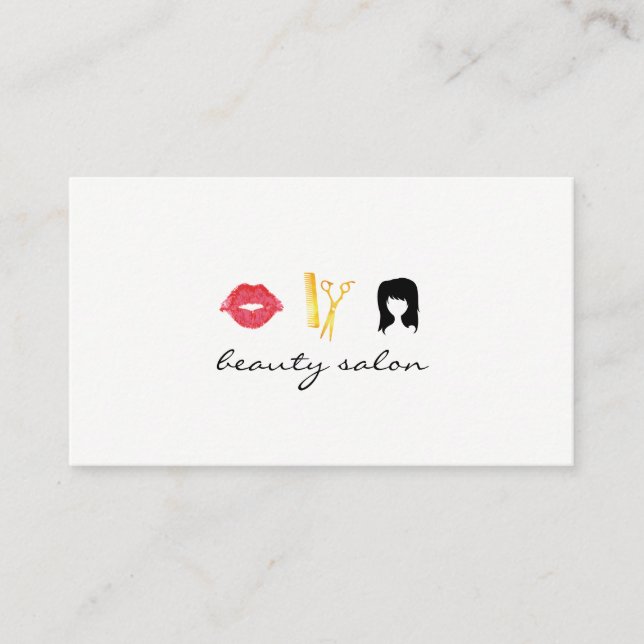 Beauty Salon / small / Möte Tidsbeställning Kort (Framsida)