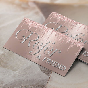 Beauty Salon Spa, Modern Ro Guld Glitter Rabattkort