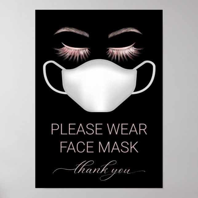 Beauty Salon Spa Please Wear Face Mask Notice Poster (Framsidan)