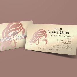 Beauty Salon Stylist Metallic 14k + Ro Guld Visitkort