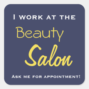 Beauty salon tote fyrkantigt klistermärke