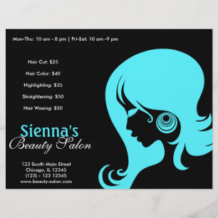 Beauty Salon (turkos) Reklamblad