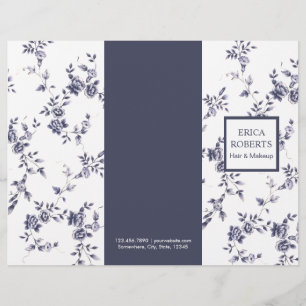 Beauty Salon Vintage Chinoiserie Blue Blommigt