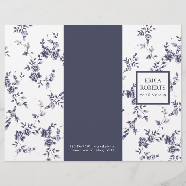 Beauty Salon Vintage Chinoiserie Blue Blommigt (Framsida)