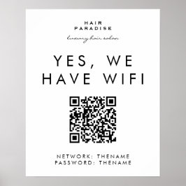 Beauty Salon Wifi Network QR-kod Poster