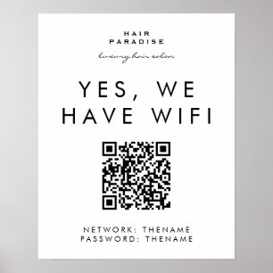 Beauty Salon Wifi Network QR-kod Poster