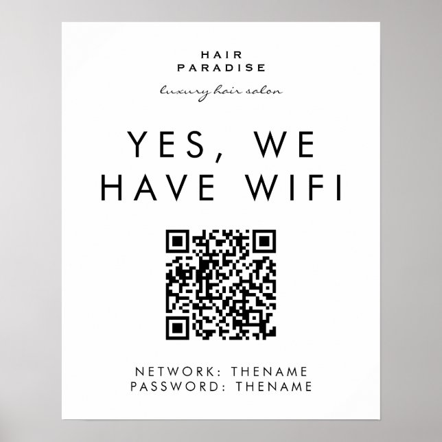 Beauty Salon Wifi Network QR-kod Poster (Framsidan)