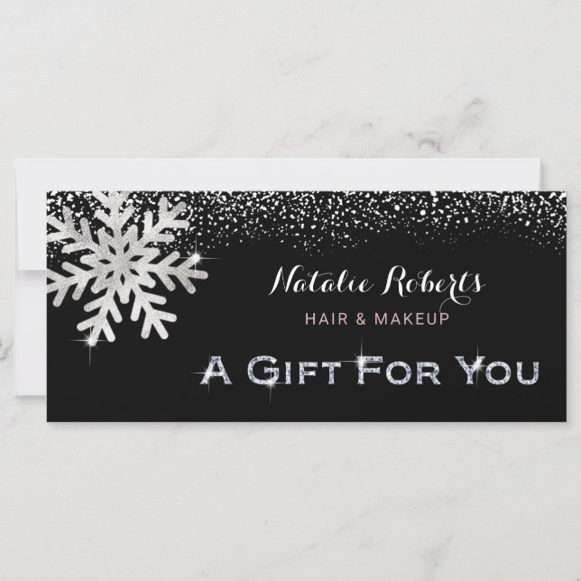 Beauty Salon Winter Snöflingor Gift Certificate (Framsida)