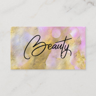 *~* BEAUTY Script Rosa Gold Foil-Affärskort Visitkort