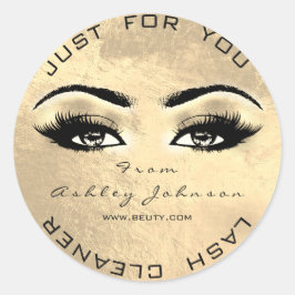 Beauty Sepia Guld Lash Makeup Cleaner Runt Klistermärke
