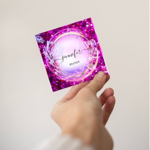 Beauty Shop Couch Rosa Blommigt QR Code Rosa Consu Fyrkantigt Visitkort