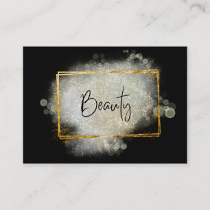 *~* BEAUTY - Silver glöd Glitter Guld Ram Visitkort