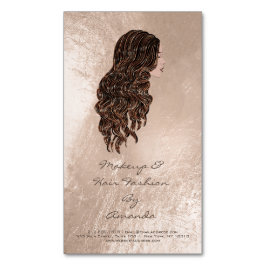 Beauty Sjöjungfru Copper Adress Makeup Hair Stylis Magnetiska Visitkort
