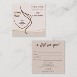 Beauty Skin Care Gift Certificate Card Lojalitetskort