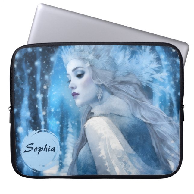 Beauty Snö Queen i Winter Wonderland, fryst Laptop Fodral (Framsidan)