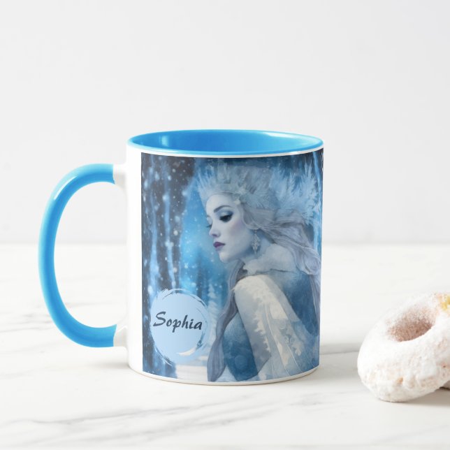 Beauty Snö Queen i Winter Wonderland, fryst Mugg (Med munk)