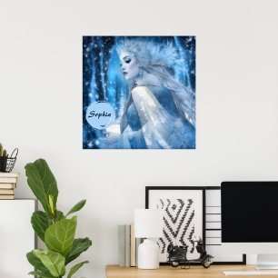 Beauty Snö Queen i Winter Wonderland, fryst Poster