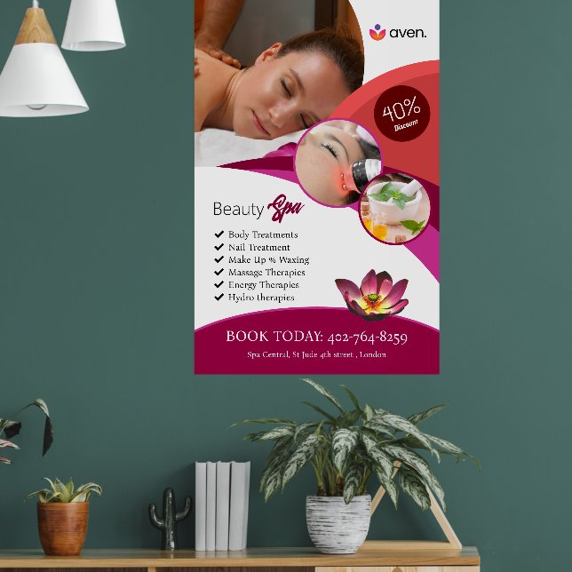 Beauty Spa Anpassningsbar Poster (Vardagsrum 1)