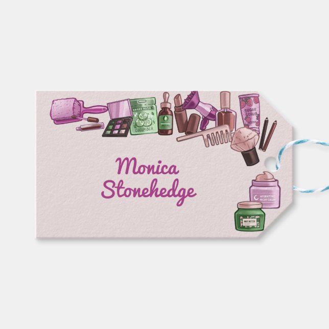 Beauty spa födelsedagsfest presentetikett (Framsidan (Horisontell))