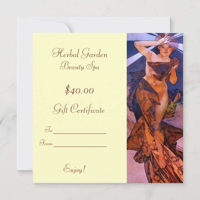 Beauty Spa Gift-certifikat (Framsida)