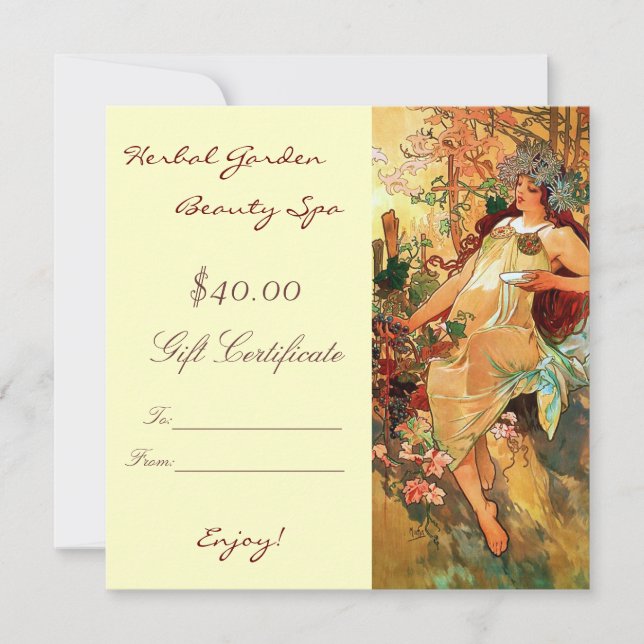 Beauty Spa Gift-certifikat (Framsida)