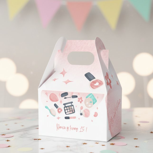 Beauty spa glitz och glam födelsedagsfest presentaskar (Skapare uppladdad)