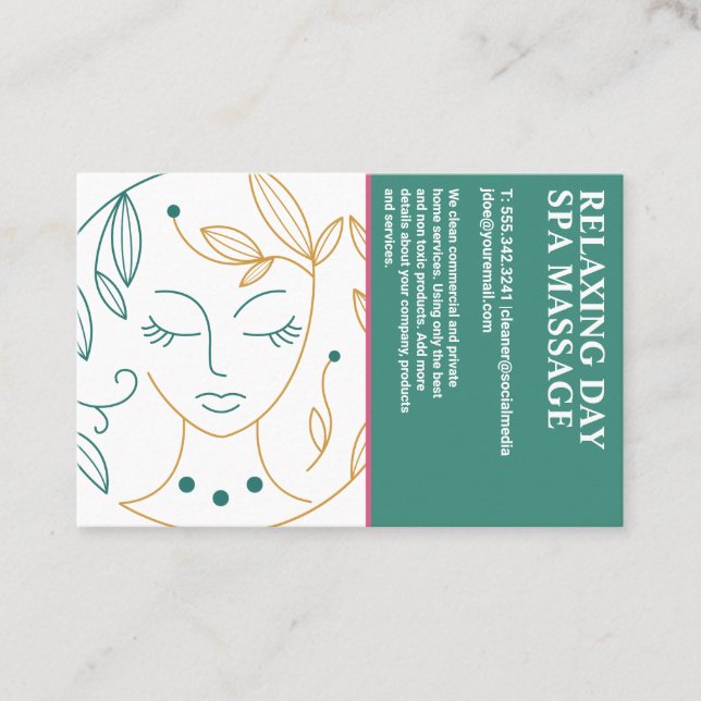 Beauty Spa Line Teckning | Kosmetik Visitkort (Framsida)