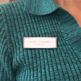 Beauty Spa rosa ros Guld Gräns Namnbricka