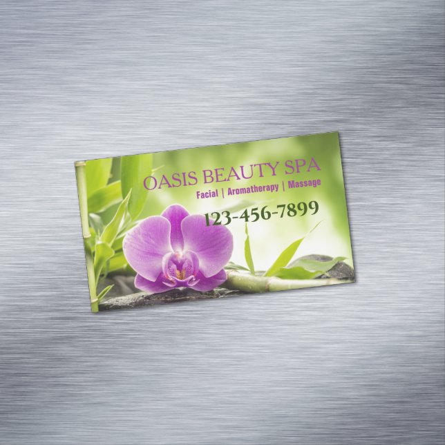 Beauty SPA Salon Aromaterapi Massage Therapist Magnetiska Visitkort (In Situ)