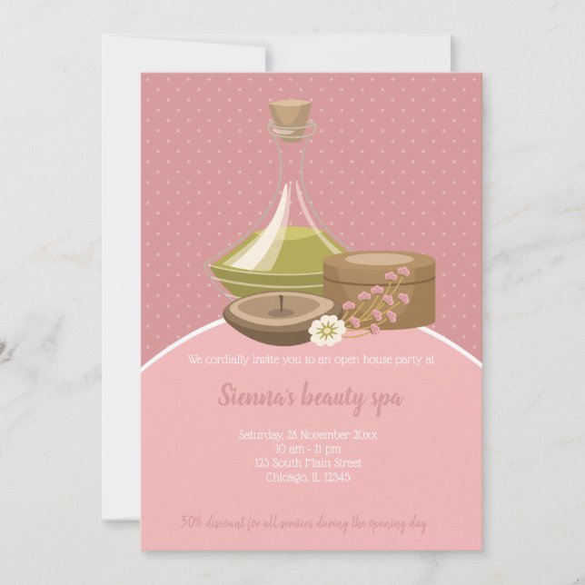 Beauty Spa Salon Inbjudningar (Framsida)